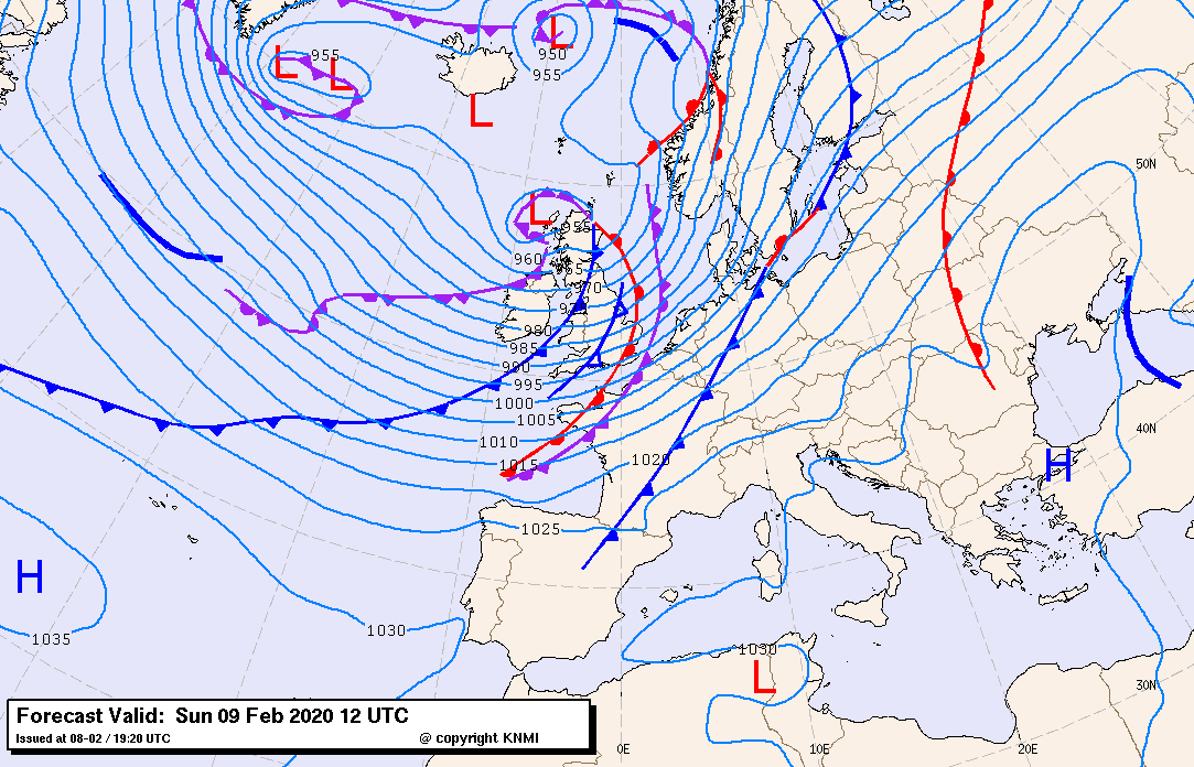 prognose voor zondag 9 feb 12 uur